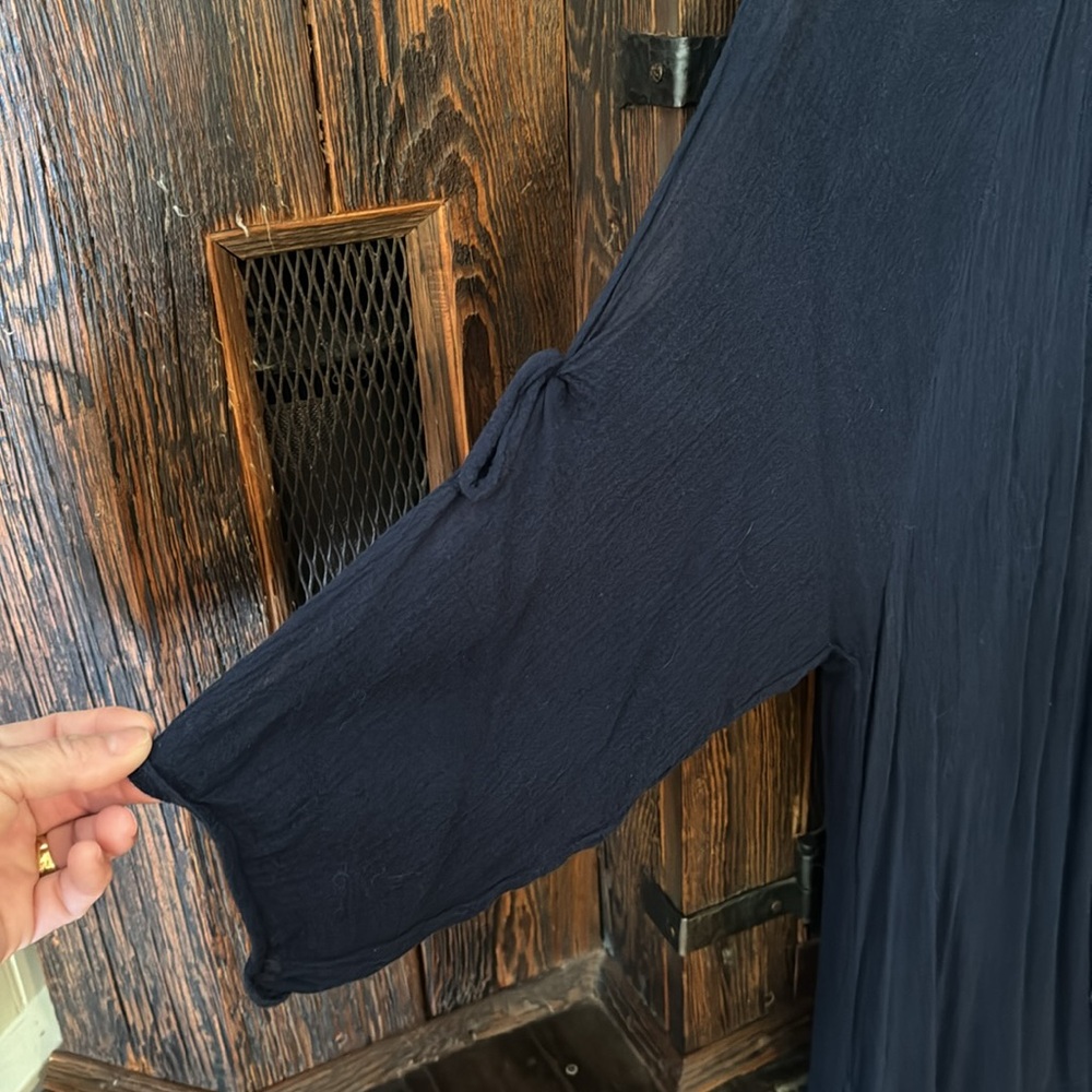 Johnny Was Navy Cotton Maxi Dress Medium EUC - Picture 11 of 14
